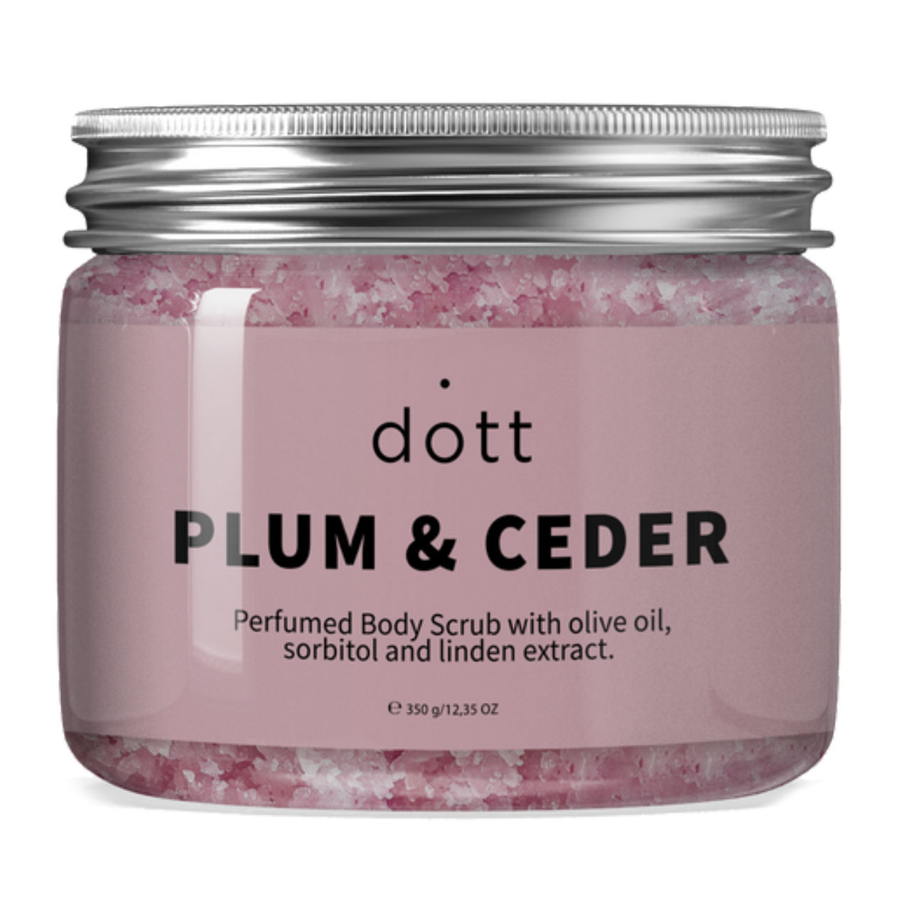 Парфумований скраб для тіла Dott Plum &amp; Cedar Perfumed Body Scrub з олією оливки, сорбітолом та екстрактом липи, 350 г